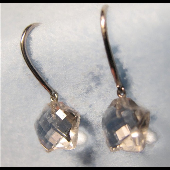 Vintage 14K GOLD rock crystal quartz star earrings - Picture 2 of 5